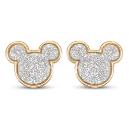 Aros Minnie & Mickey Baño Oro 18K con Circonita