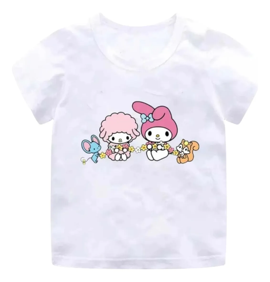 Polera Infantil Hello Kitty & Friends – Algodón Suave Talla 7