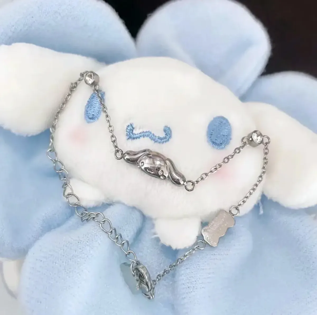 Collar Cinnamoroll Bañado en Plata