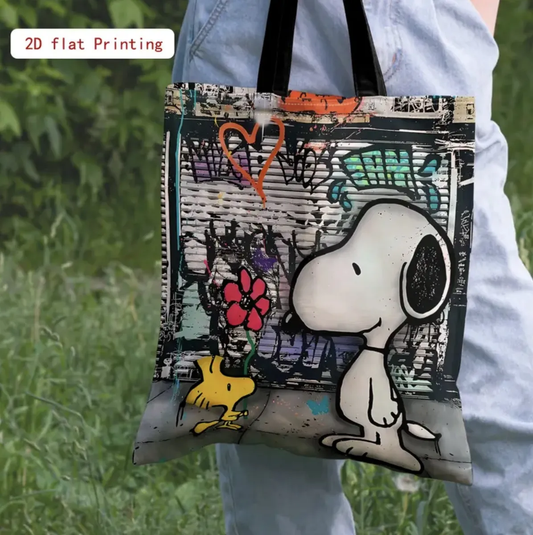 Bolsa de compras de tela Snoopy multicolor
