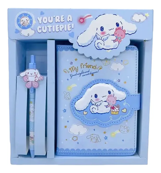 Set libreta y Lápiz Personajes Sanrio Diseño Corazón (Varios diseños)