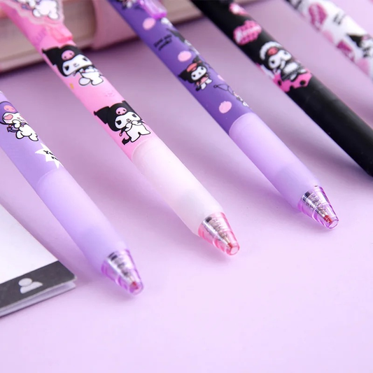 Set De 6 Lápices Kuromi Gel Negro
