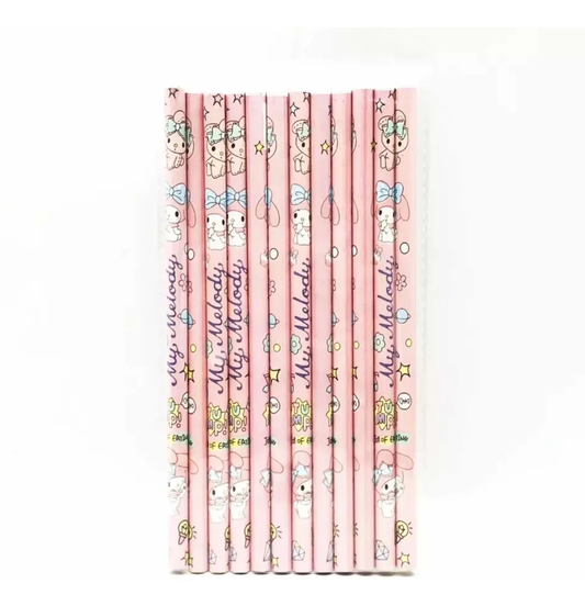 Set 12 Lápices Personajes Sanrio My Melody y Pompompurin