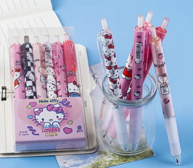Set de 6 Lápices de Tinta Gel Hello Kitty