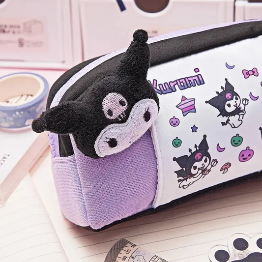 Estuche Escolar Kuromi Violeta con Broche