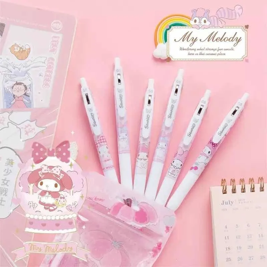 Set 6 Lápices Pasta Sanrio - My Melody Negro