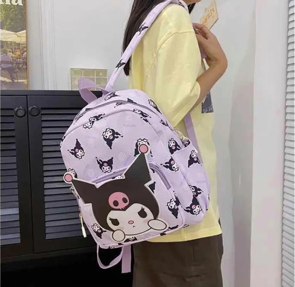 Mochila Kuromi de Tela Lila