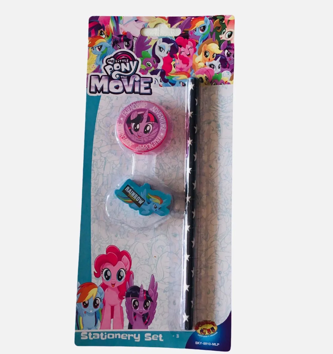 Set Escolar My Little Pony 3 Piezas (Lápiz, Goma y Sacapuntas)