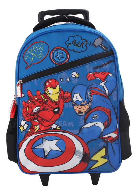 Tripack Mochila Escolar Con Ruedas Avengers (Mochila - lonchera - estuche)