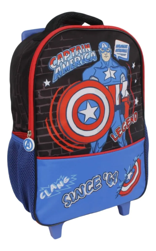 Mochila Escolar con Ruedas Capitán América 15 Litros