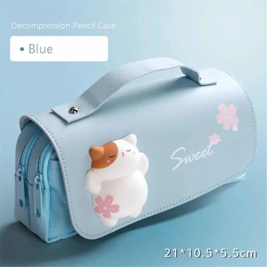 Estuche Doble Diseño Gatito Gran Capacidad (Varios diseños)