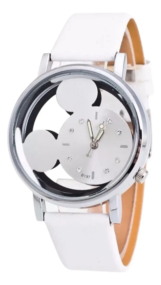 Reloj con Correa de Cuerina Mickey Mouse