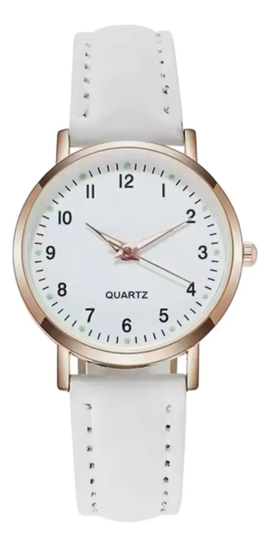 Reloj Mujer Con Agujas Fluorescentes Para Ver De Noche