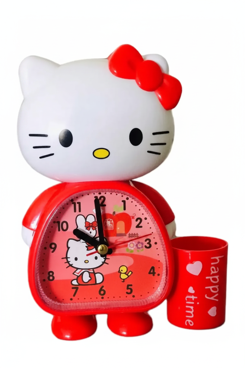 Reloj Despertador Hello Kitty con Portalápiz