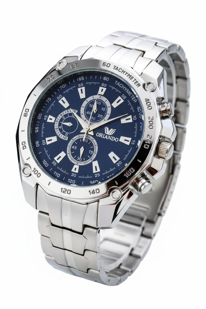 Reloj Hombre Acero Inoxidable Estilo Cronógrafo