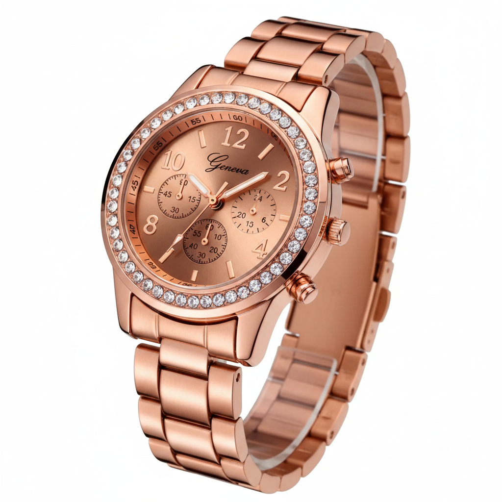Reloj con Cadena de Acero Mujer Geneva
