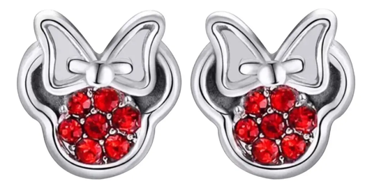 Aros Minnie Mouse de Plata Esterlina