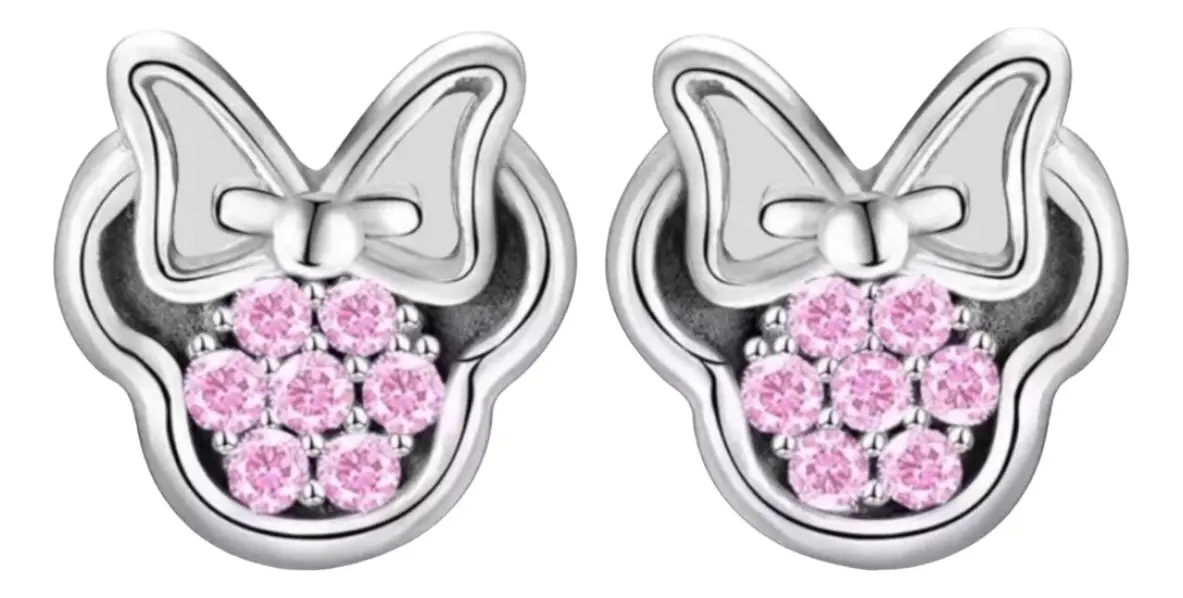 Aros Minnie Mouse de Plata Esterlina