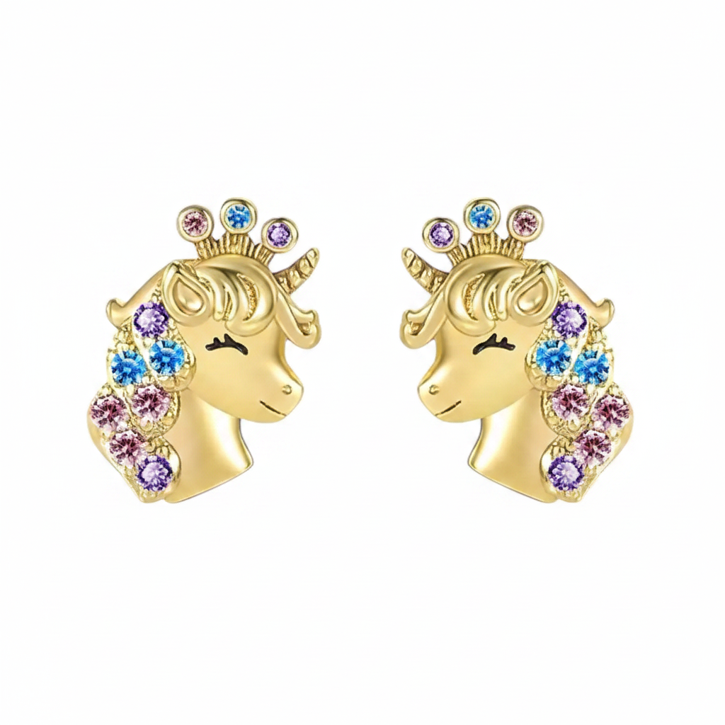 Aros Unicornio De Plata Esterlina