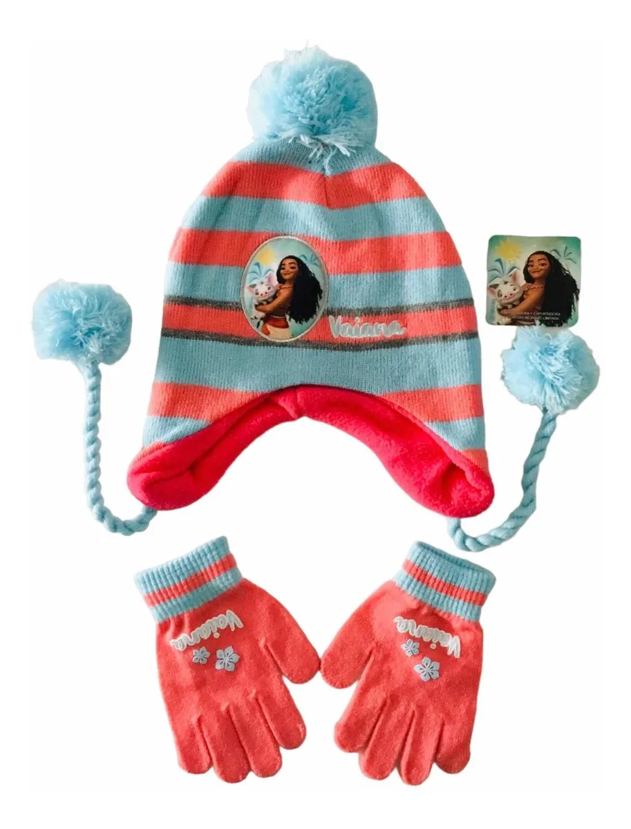 Set de Gorro y Guantes Disney para Niñas (3 a 8 Años)