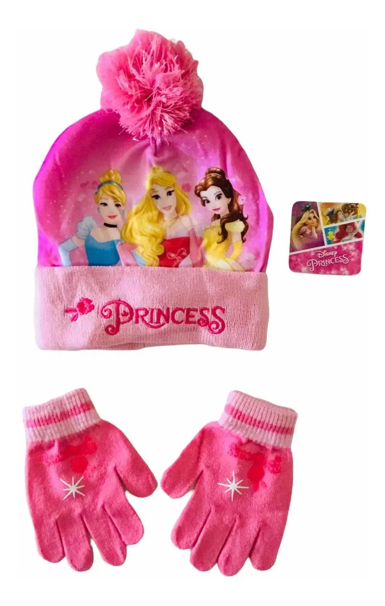 Set de Gorro y Guantes Disney para Niñas (3 a 8 Años)