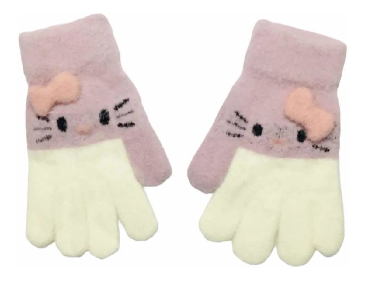 Guantes De Lana Hello Kitty Para Niñas (4 a 10 Años)