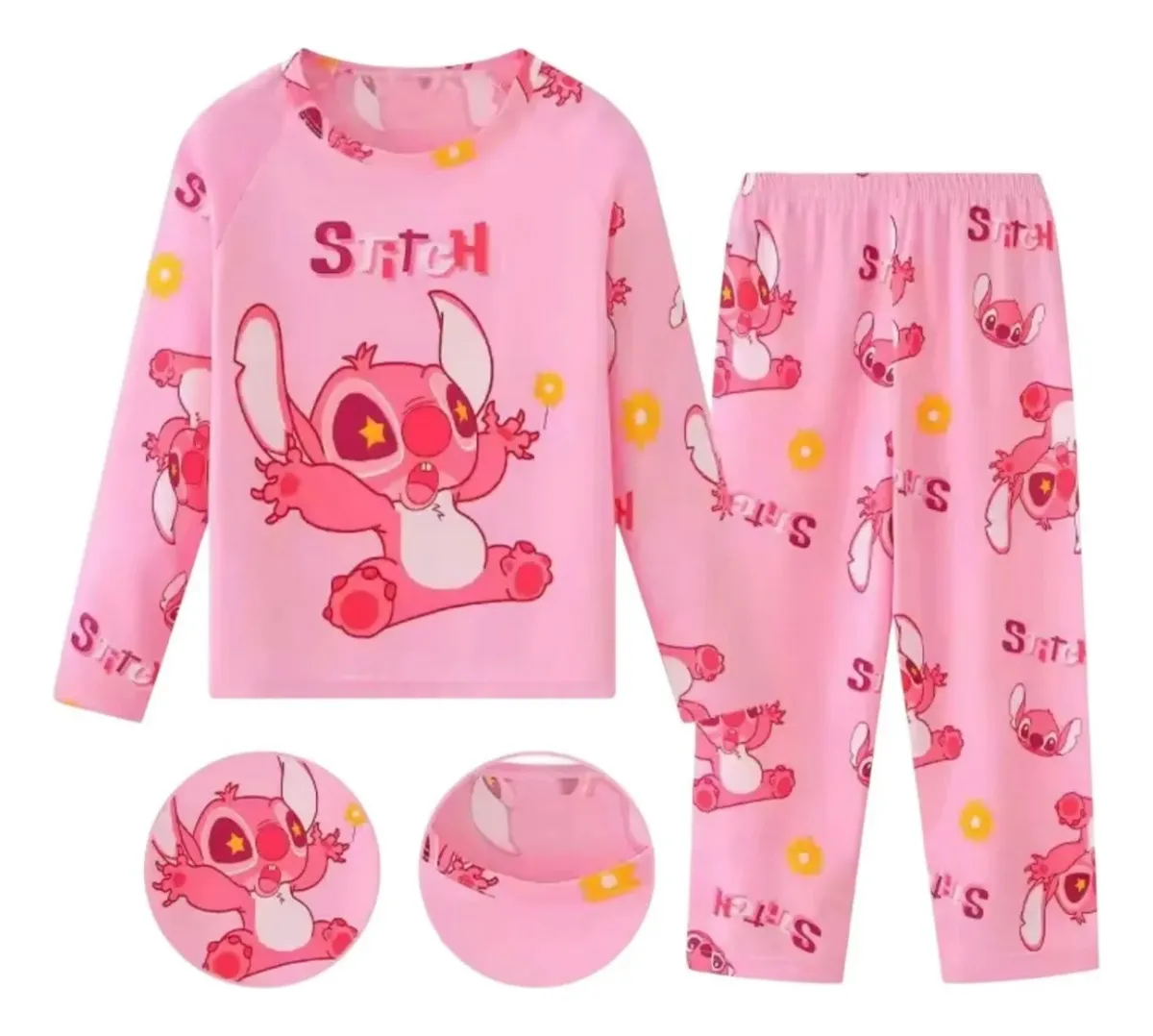 Pijama Largo 2 Piezas Stitch