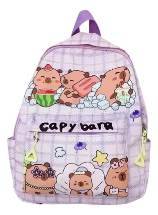 Mochila Escolar Capibara Para Niños