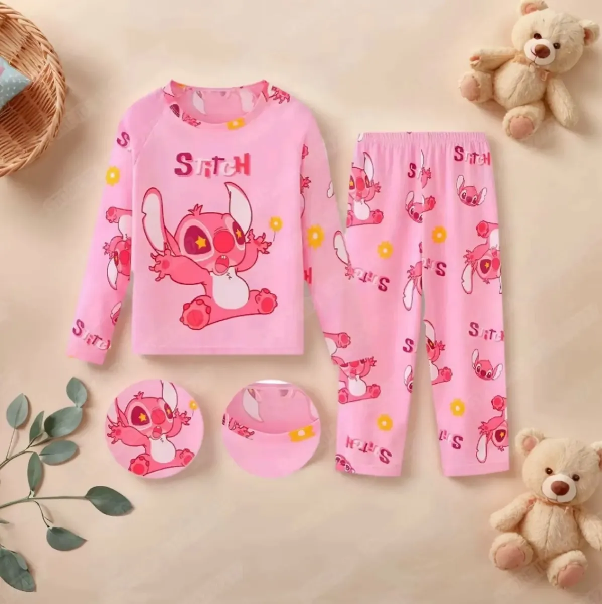 Pijama Largo 2 Piezas Stitch