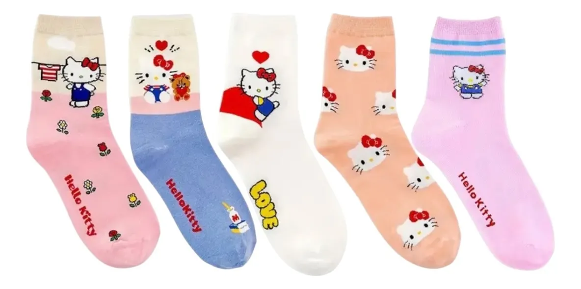 Set 5 Pares Calcetines Sanrio Variedades