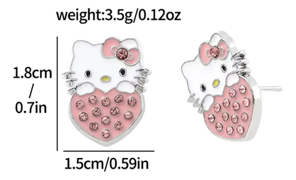 Aros Colgantes Hello Kitty Brillantes