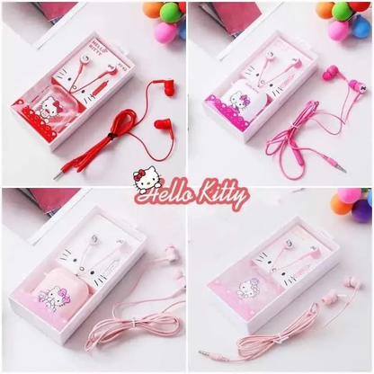 Audífonos Cableados Hello Kitty Con Estuche