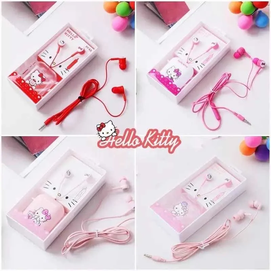 Audífonos Cableados Hello Kitty Con Estuche