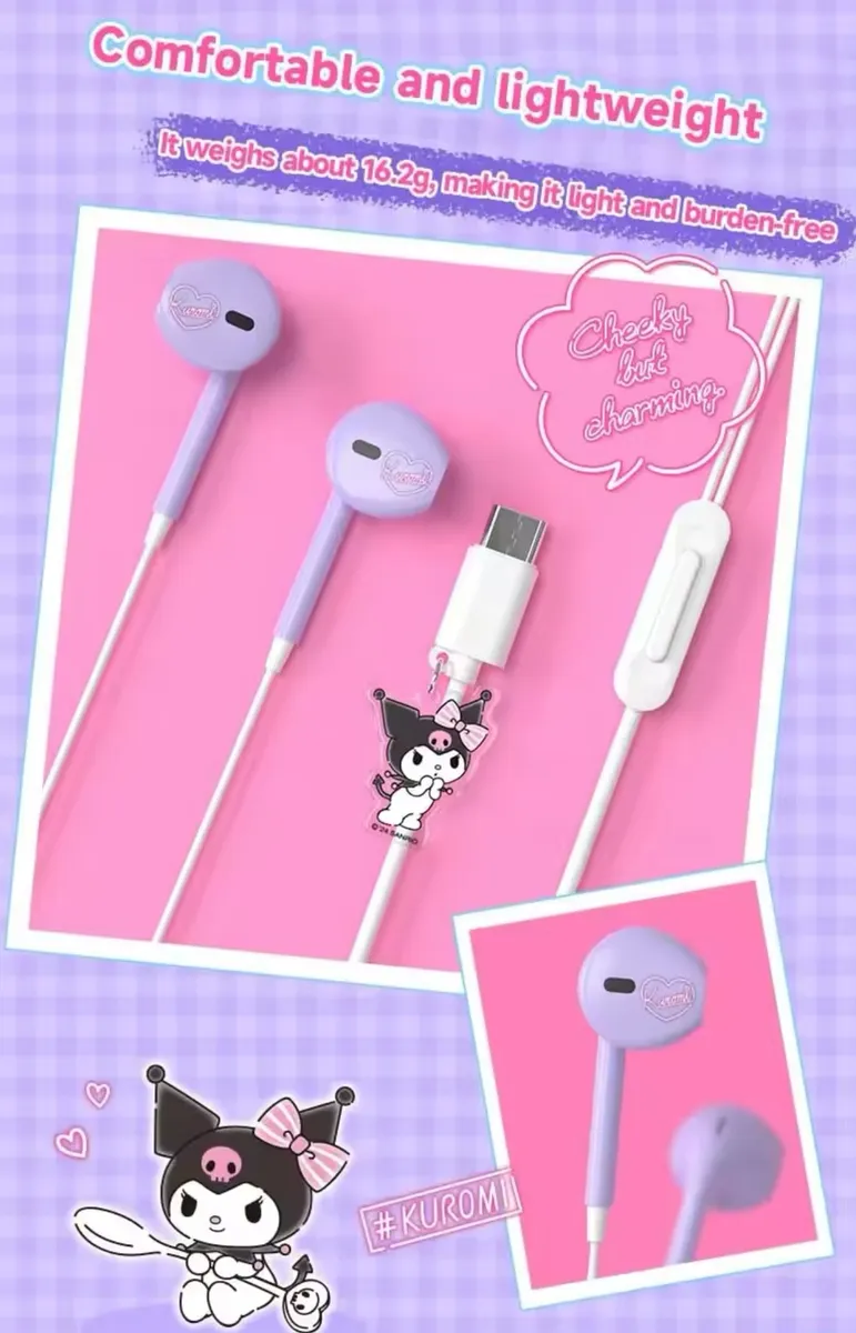 Audífonos Sanrio Con Micrófono con Estuche