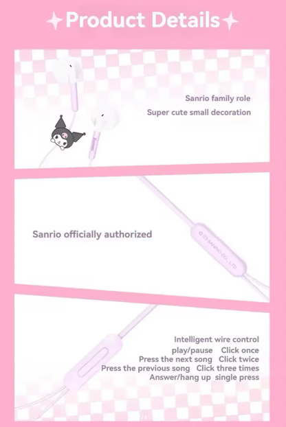 Audífonos Sanrio Con Micrófono con Estuche