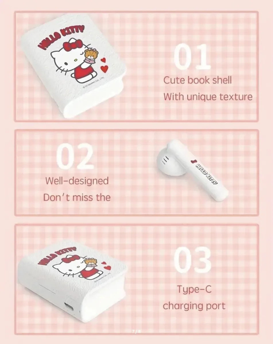Audífonos Bluetooth Sanrio con Estuche