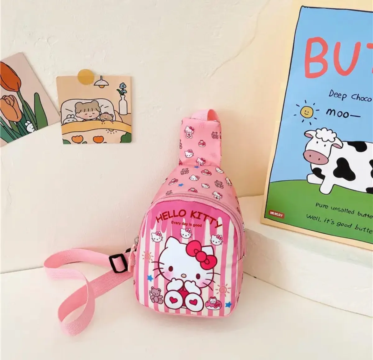 Bandolera Sanrio Para Niñas - Diseño a Rallas