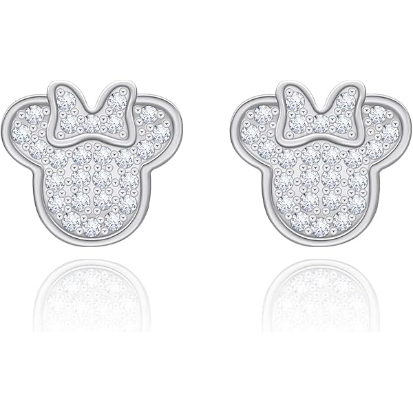 Aros Minnie & Mickey Baño Oro 18K con Circonita