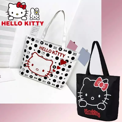 Bolso Grande de Lona Hello Kitty (Con Cierre y Forro)