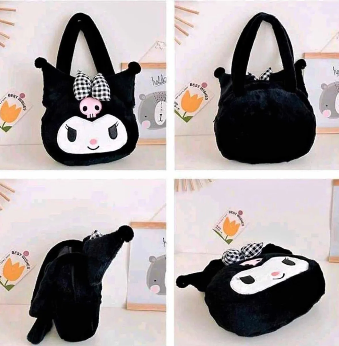 Bolso Grande Kuromi de Felpa