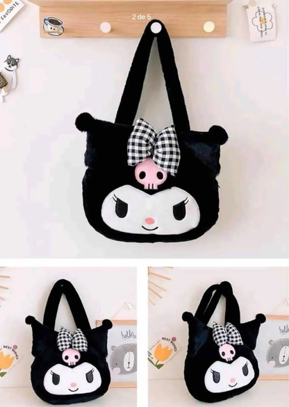 Bolso Grande Kuromi de Felpa