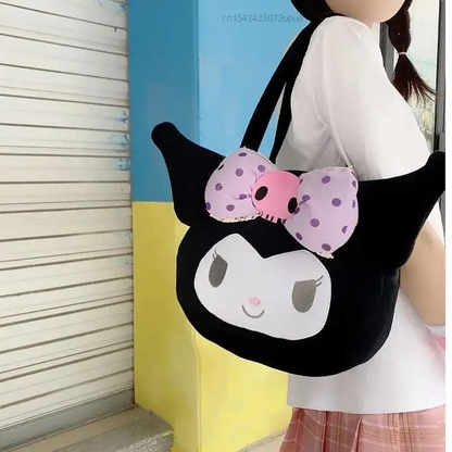 Bolso Grande Kuromi de Felpa