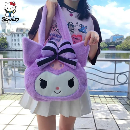 Bolso Grande Kuromi de Felpa