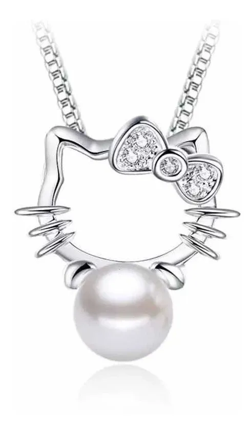 Conjunto Cadena y Aros Hello Kitty