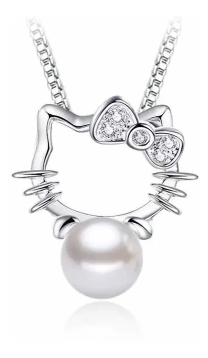 Conjunto Cadena y Aros Hello Kitty