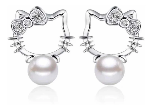 Conjunto Cadena y Aros Hello Kitty