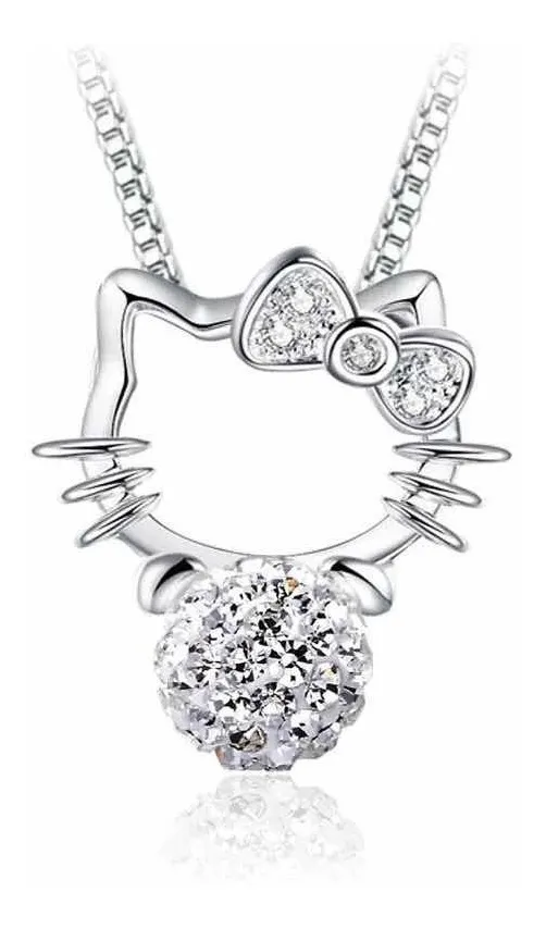 Conjunto Cadena y Aros Hello Kitty