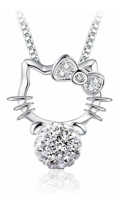 Conjunto Cadena y Aros Hello Kitty