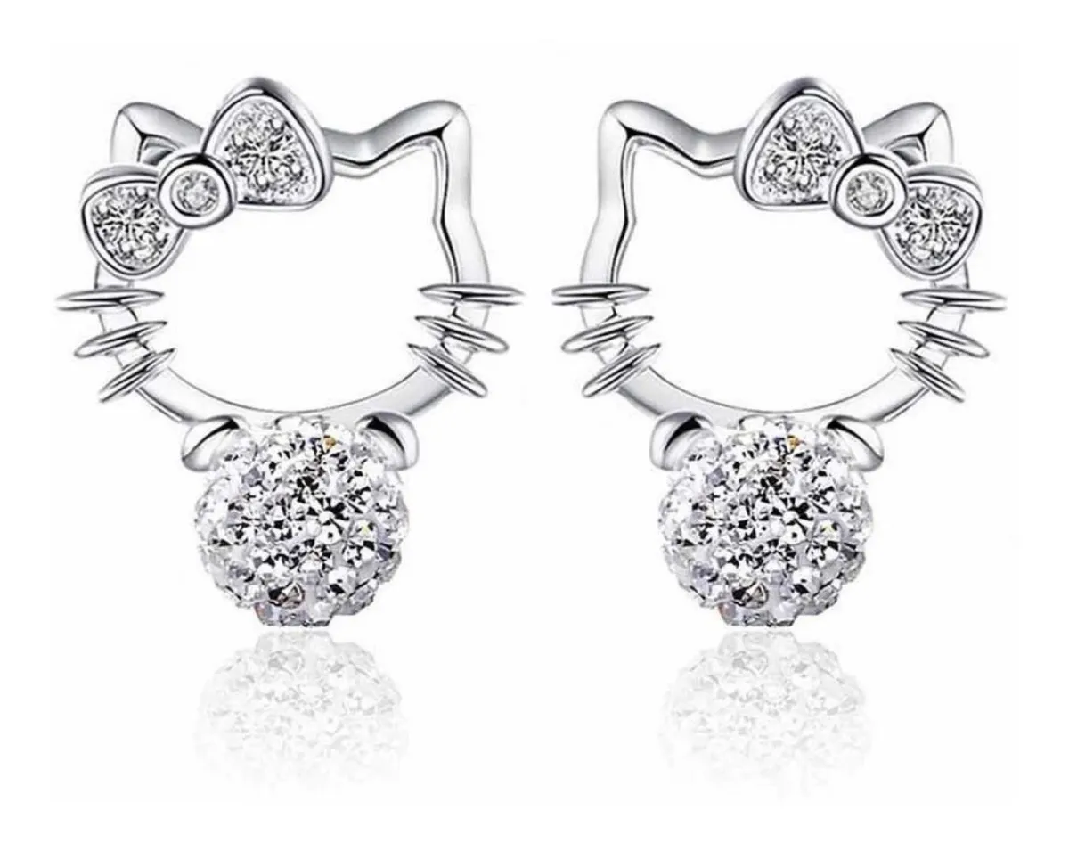Conjunto Cadena y Aros Hello Kitty