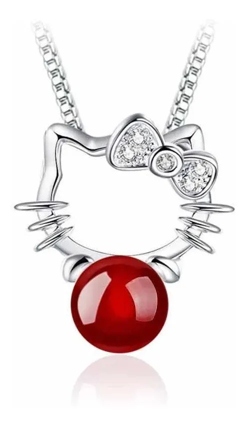 Conjunto Cadena y Aros Hello Kitty